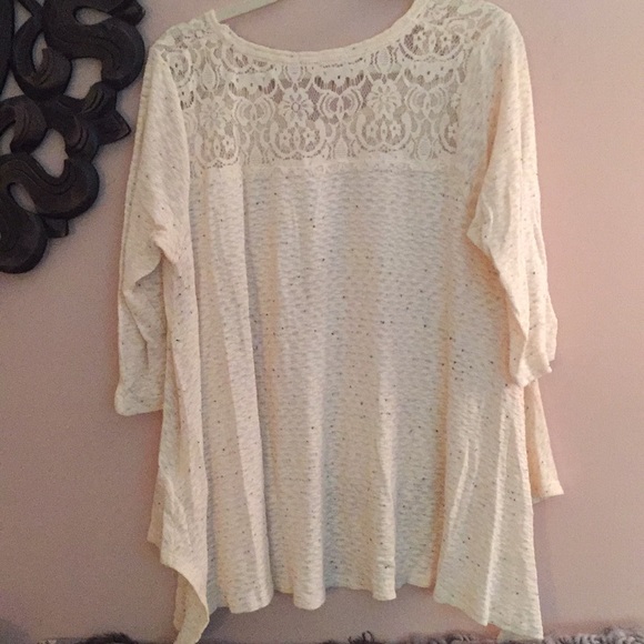 Anthropologie Flowy Shirt with Lace - Picture 3 of 3
